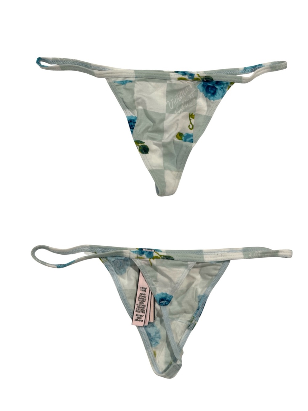 Victoria's Secret White & Blue Floral String Thong | XS | NWT